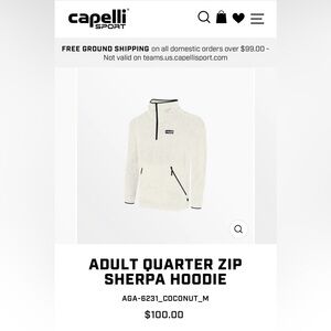 Capelli of New York White Quarter Zip Sherpa Hoodie